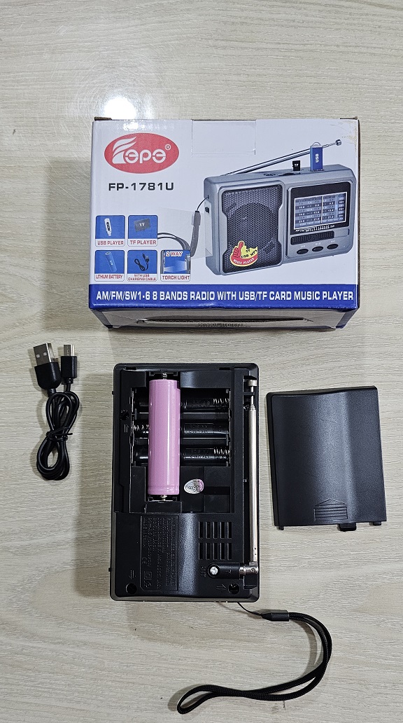 Rechargeable Epe Fp-1781U Radio With Usb Music Torch. 