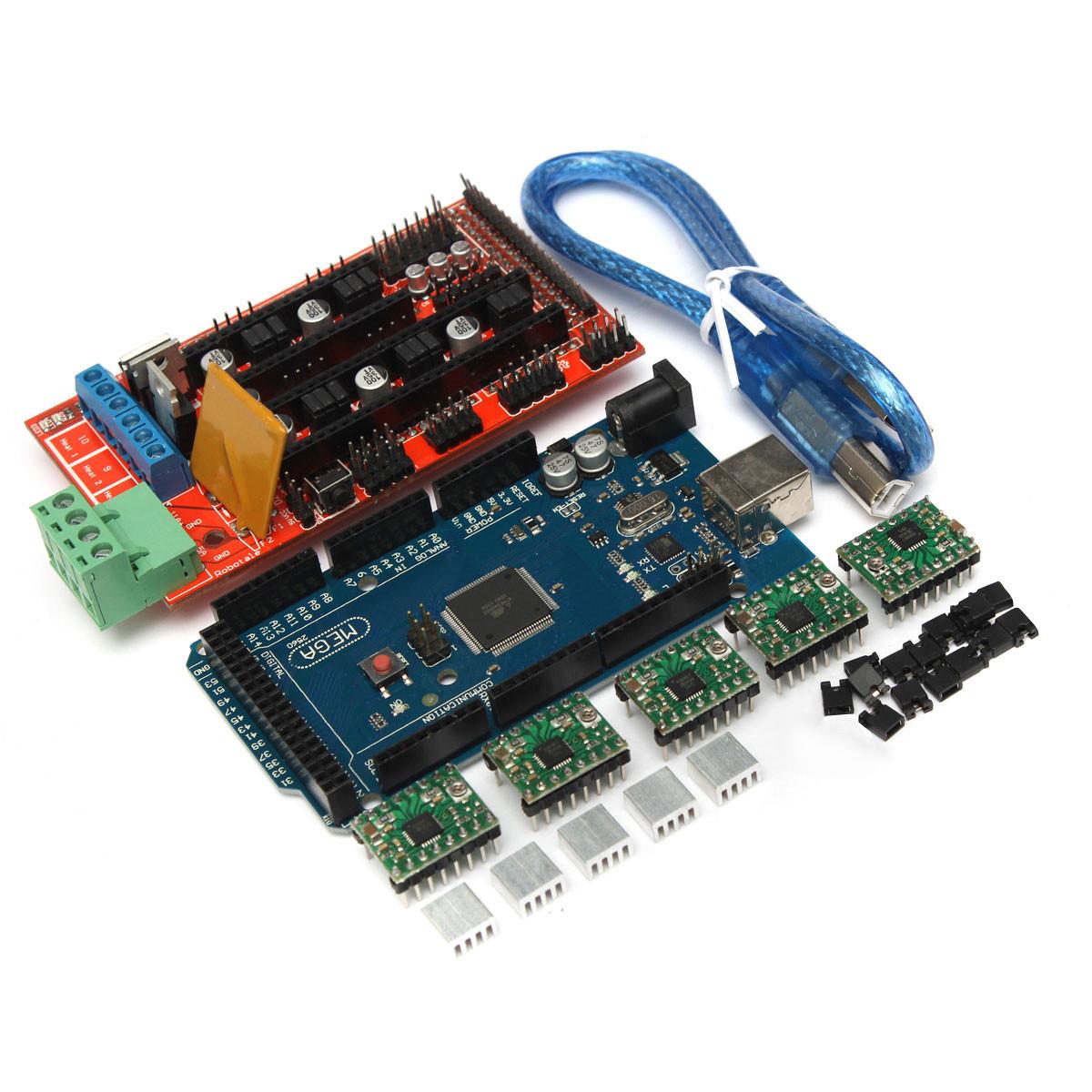A4988 with Heat Sink USB Calbe Jumper Kit Electronic Projects MEGA2560 R3 3D Printer RAMPS 1.4 Controller