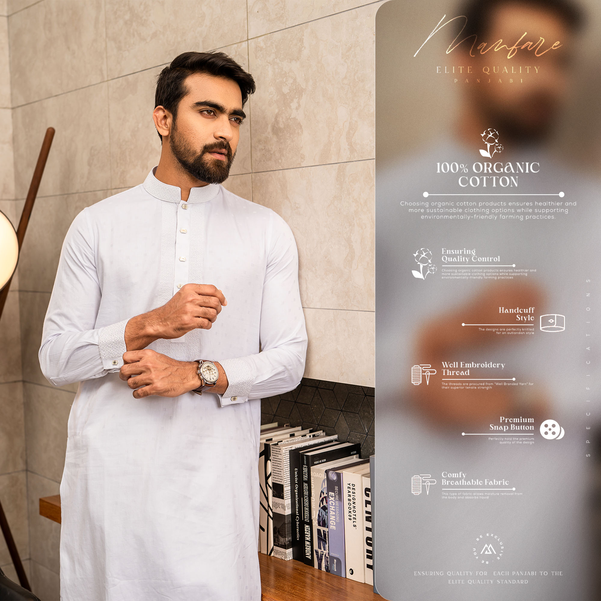 Manfare's ELITE Quality Embroidery Panjabi For Men I MP-131. 