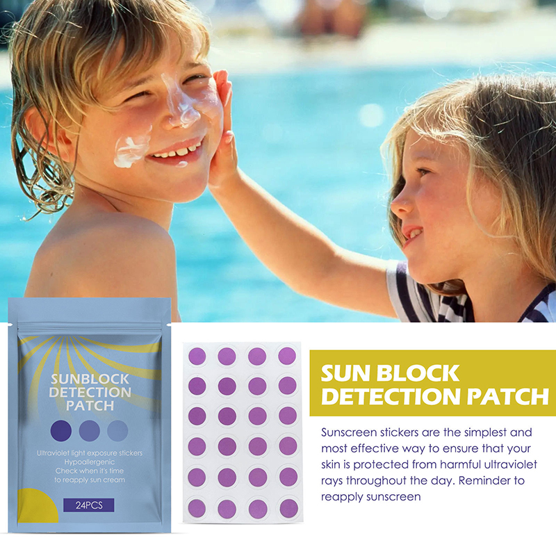 24pcs Uv Detecting Patches Uv Test Stickers Uv Stickers Sunscreen Effect Test Sticker Sun Protection Reminder Safe Sunscre Creek. 