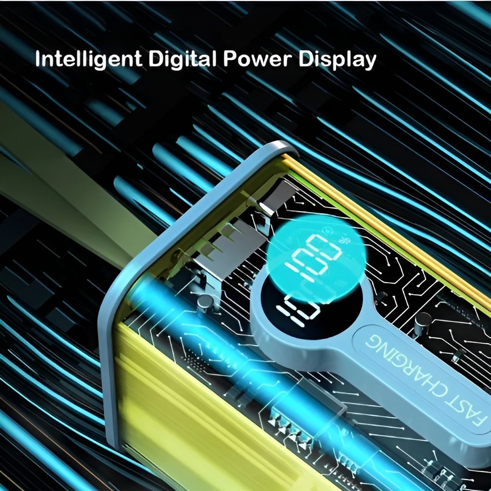 PD22.5W Nothing Power Bank Case Transparent Power Bank Fast Charging External Battery for Mobile and others Battery Charger (Without Battery) Used 2 cell 18650 model Li-ion battery. 