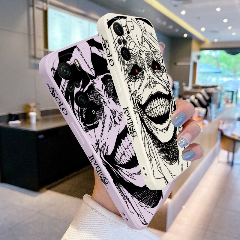 Solo Leveling Smiley For Xiaomi Redmi Note 13 12 12Pro 11 11S 11T 10S 10 Pro Plus 5G Liquid Left Rope Phone Case. 