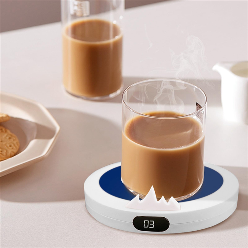 Portable USB Heating Cup Warmer 3-Gear Coffee Mug Warmers 10W Fast Heating Temperature Control 8H Auto Shutdown-Black. 
