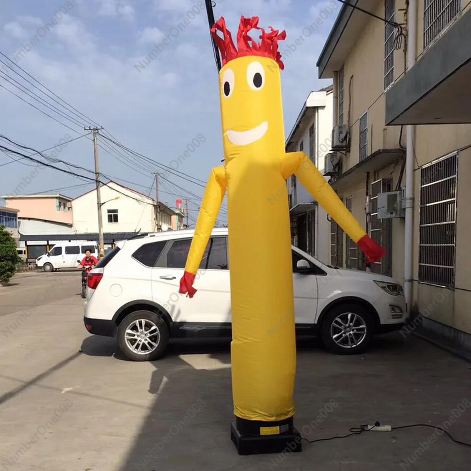 10ft Inflatable Wacky Waving Flailing Arms Tube Man Dancing Air Puppet-Yellow For Advertisement Promotional (No Blower). 