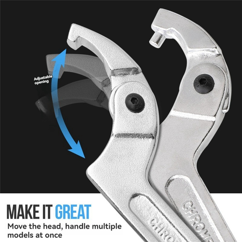 Crescent wrench set Adjustable C-pin wrench Hook wrench Round heads. 