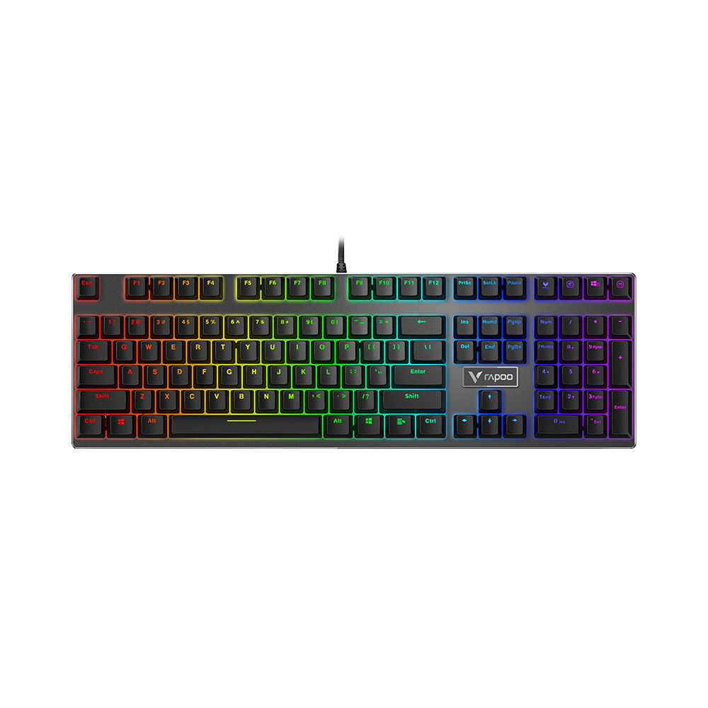 Rapoo VPRO V700RGB Alloy Blue Switch Backlit Mechanical Gaming Keyboard Adjustable RGB backlight Conflict-free design. 