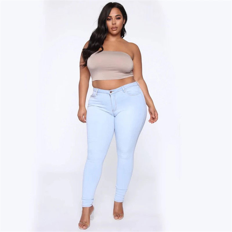 plus size stretch blue jeans
