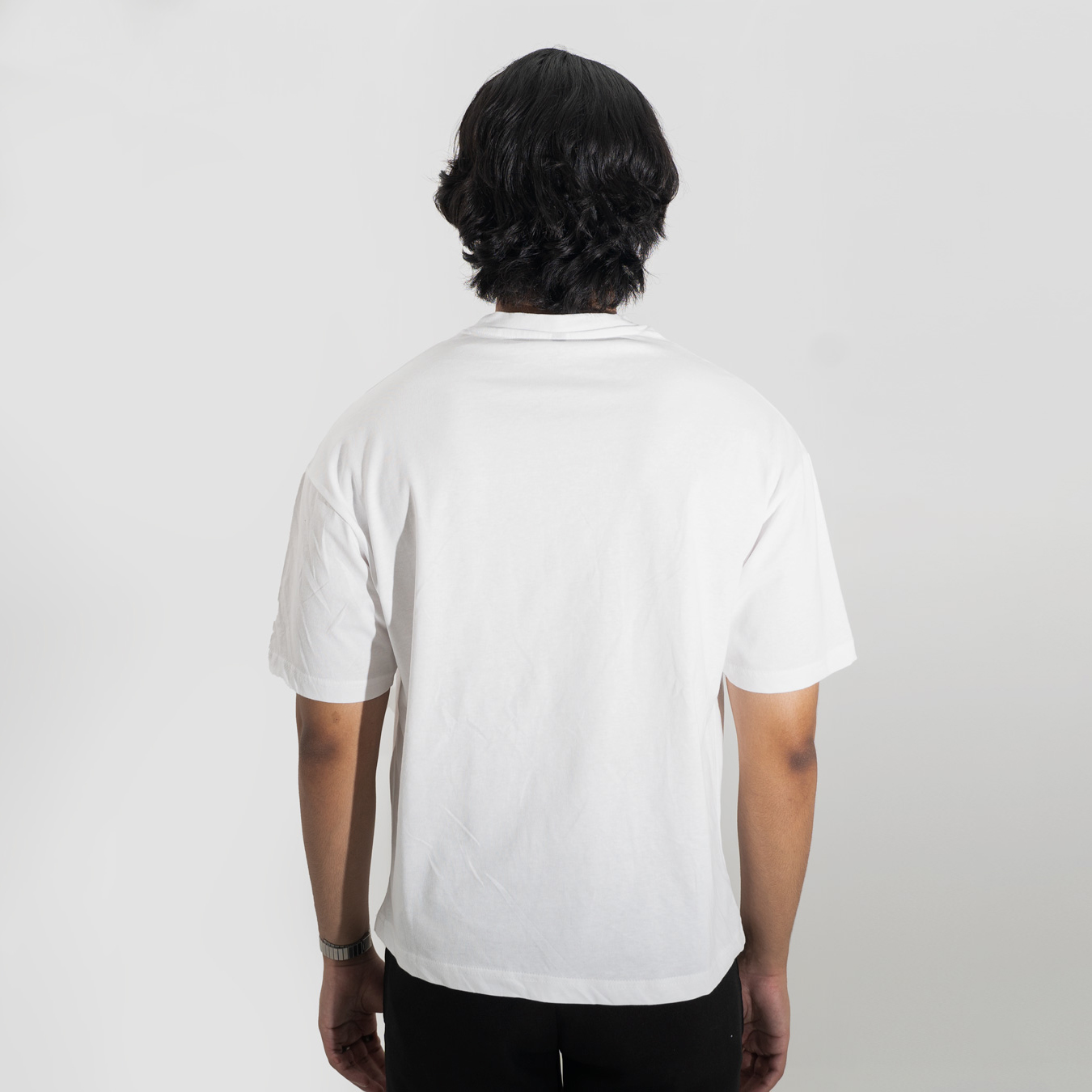 White Drop Shoulder T-Shirt For Men & Women. 