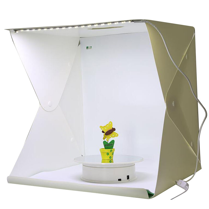 Portable Mini Box Light Room Photo Studio Photography LED Lighting Backdrop With 4 Backdrop Cloth effect and easy to use. 