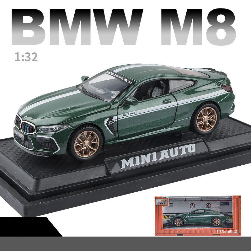 1:32 Compatible for BMW M8 Model Car Toy, Zinc Alloy Pull Back Toy car with Sound and Light for Kids Boy Girl Gift