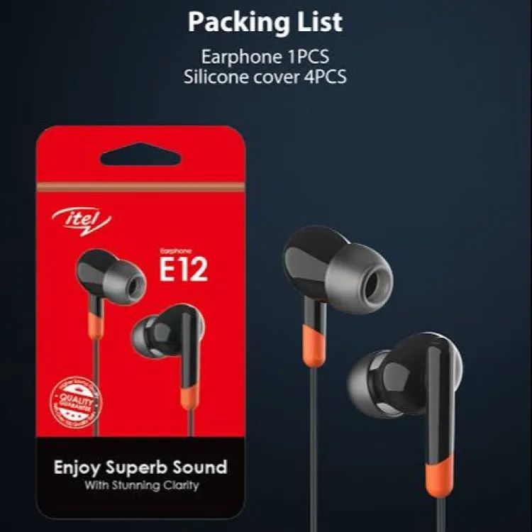 itel E12 Stereo Earphone With Superb Sound And Stunning Clarity In