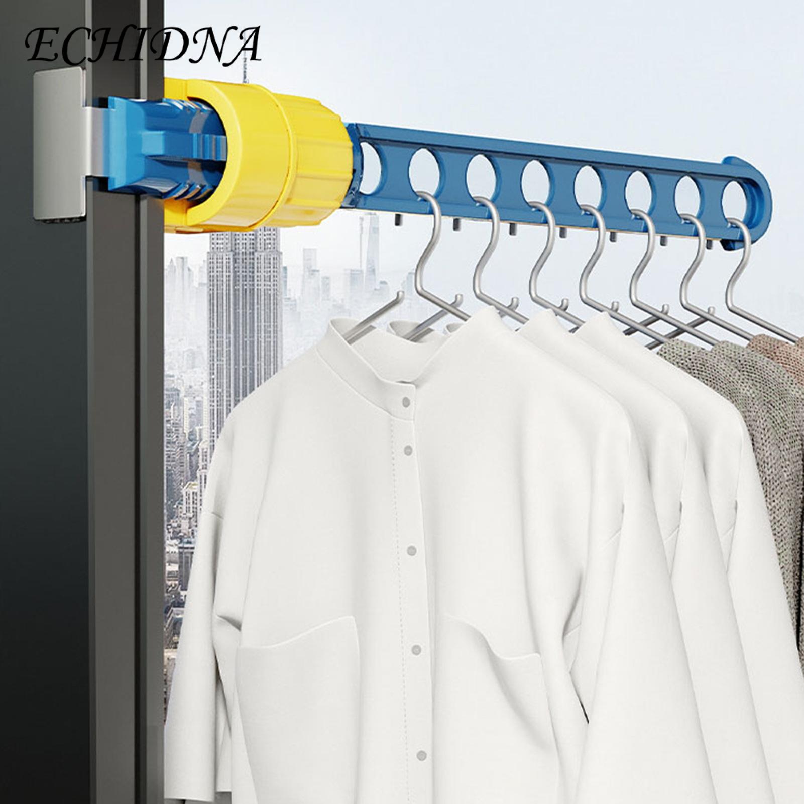 Heavy Duty Clothes Rack Portable Adjustable Clothes Hanger Rack Heavy Duty Travel Drying Holder for Window Frame Mount 8-hole Organizer Multi-holes Clothes Rack. 