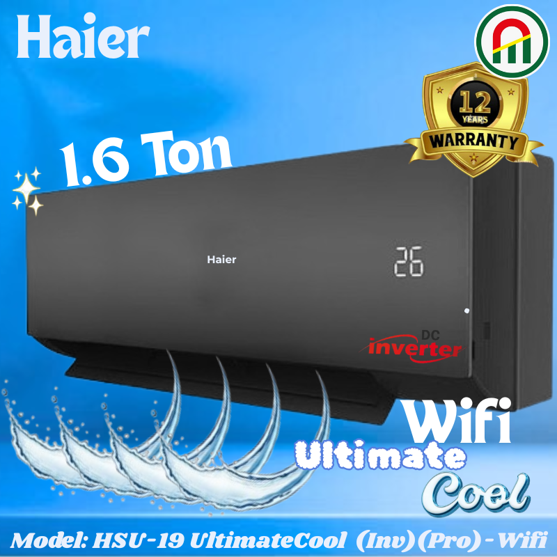 Haier 1.6 Ton UltimateCool Inverter Pro AC – HSU-19UltimateCool (INV)(Pro) | Powerful Cooling, Low Power Consumption