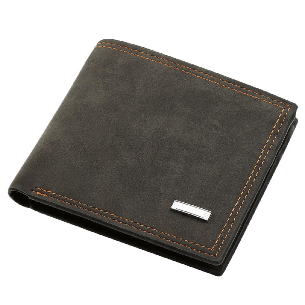 【Funny Bunny Toy Store】OIMG Men'S Wallet Short Zipper 3 Folding Faux Leather