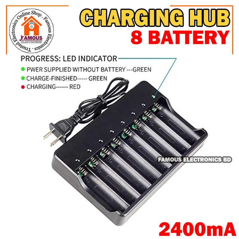 18650 Battery Charger 8 Slots for Rechargeable Batteries and Universal Smart Battery Charger for 18650 18500 18350 Li-Ion Intellicharge Charger 8 Bay (Battery Not Included). 