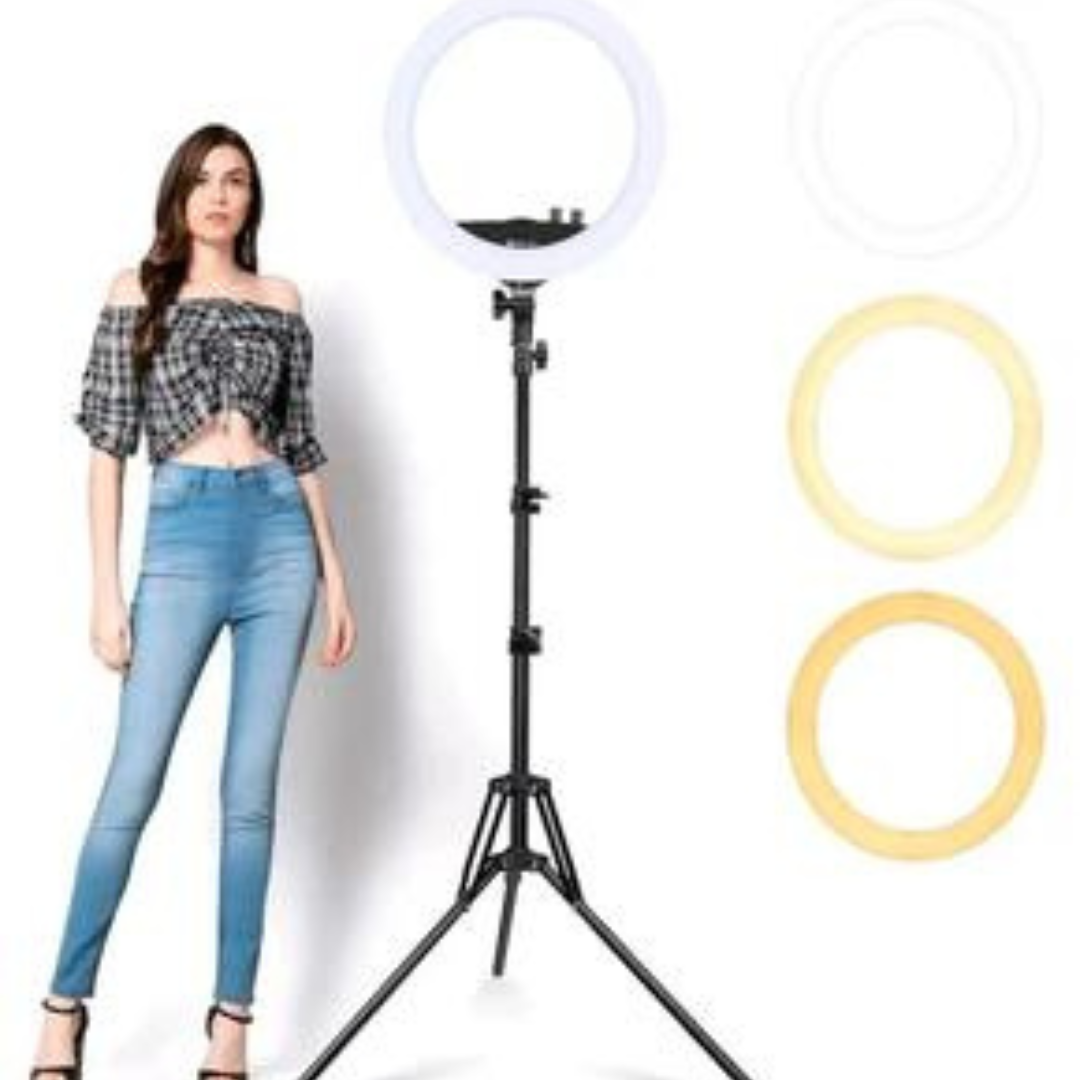 Ring lights of 14 inches with many color  with stand.. 