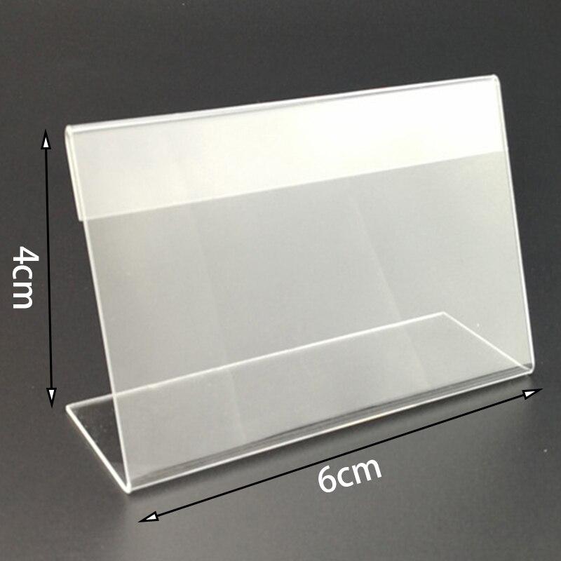 25PCS Tag Stand Acrylic Transparent L-Shaped Price Tag Stand Mini Display Holder Card Label Racks Decorations. 