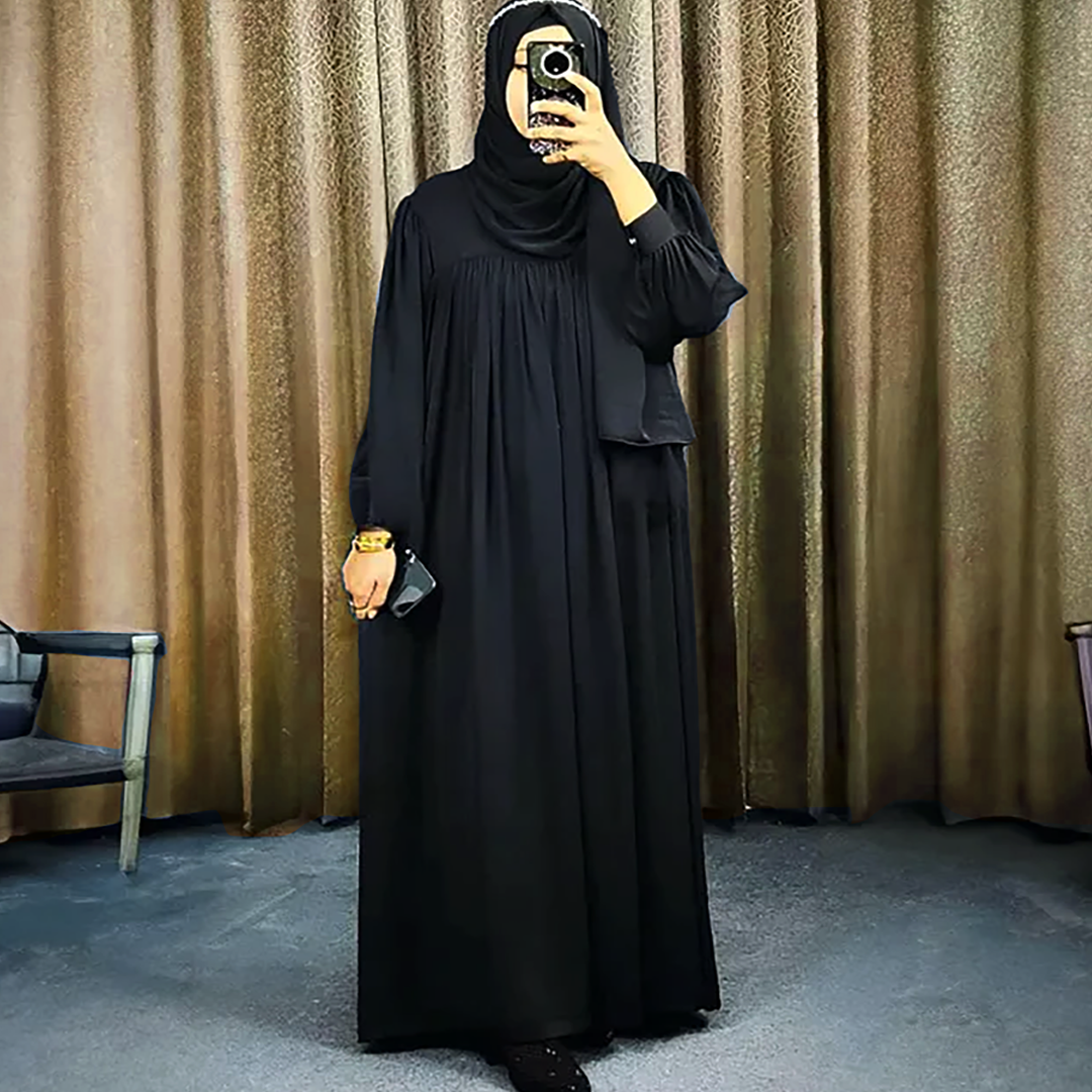 Women’s Borkha Full Body Kuchi Design Abaya with Pocket - Dubai Cherry Fabric, Regular Fit