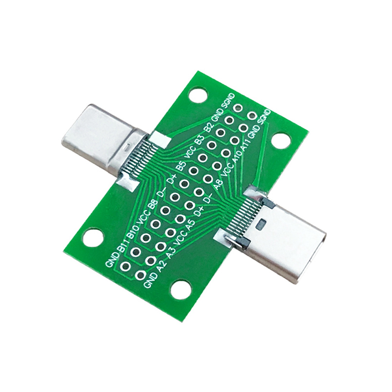 FORIDE 2X Male to Female Type C Test Board Universal Board with USB 3.1 Port 20.6X36.2MM Test Board with Pins. 