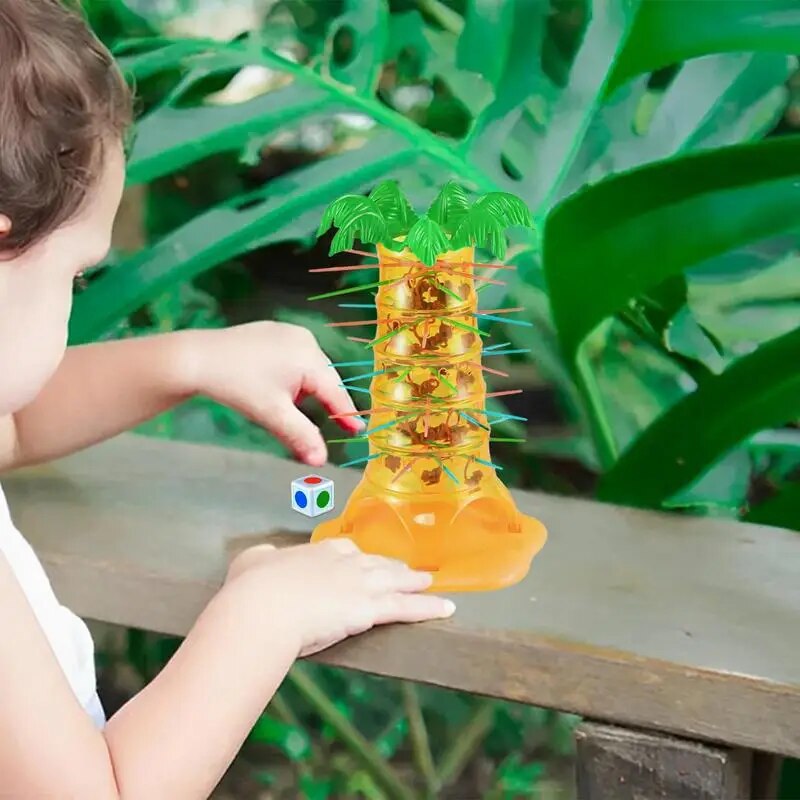 Climbing Monkey Tree Game Toy Multiplayer Tabletop Game Interesting Turn Monkey Down Parent-child Early Learning Funny Game. 