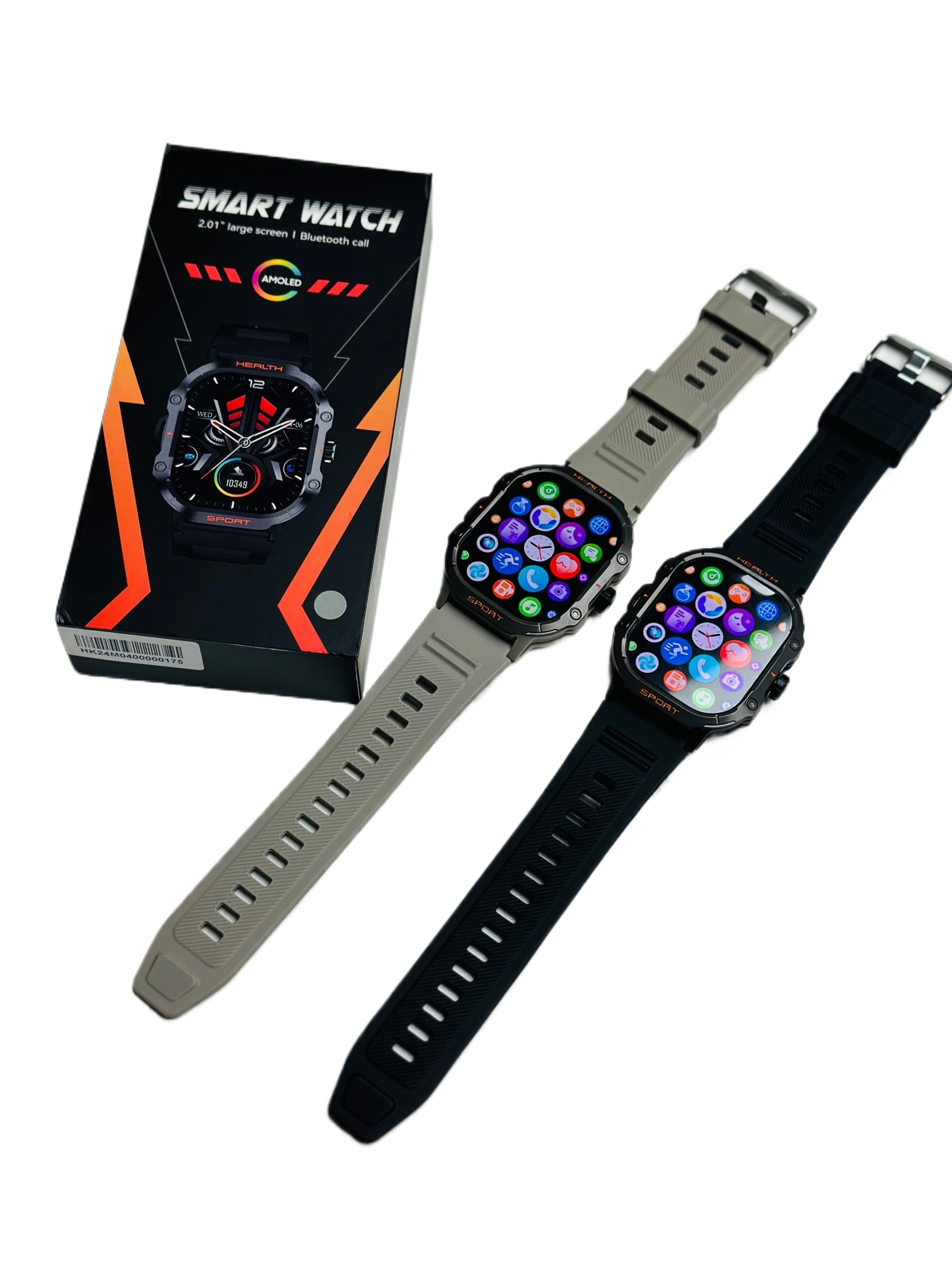 HK24 Amoled 2.01inch Outdoor Sport Smartwatch – Black Color