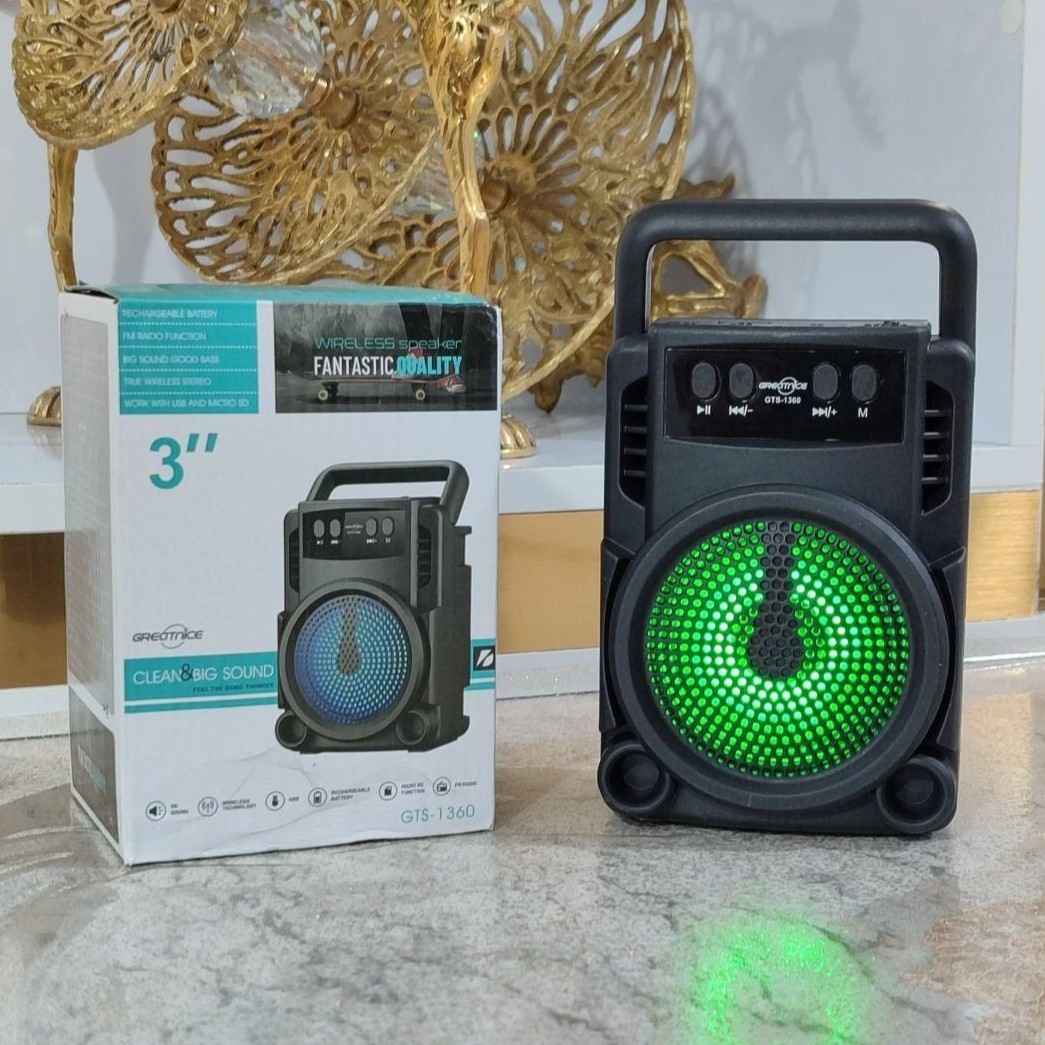 GREATNICE GTS-1360 USB, TF Card & FM Radio Supported Wireless Speaker With Lighting Effects. 
