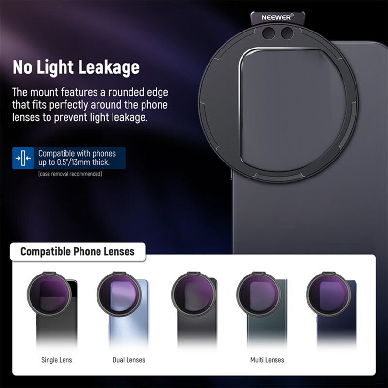 Clip on 67mm ND2-32 Filter Adapter Ring Magnetic Filter for 15 14 13 Pro Max S22 S23 Ultra. 