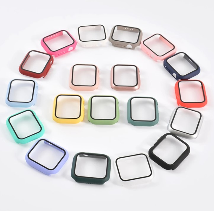 For Apple Watch Case 44mm Watch Series 6/5/4 case with glass protector - Apple Watch Cover, Case + Screen Glass Protector for Series 6/5/4 45MM Full Coverage Case Cover. 