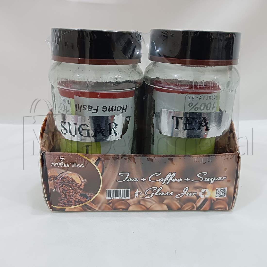 2 pcs Tea and sugar jar glass pot set for kitchen Tea and sugar pot Clear color glass pot. 