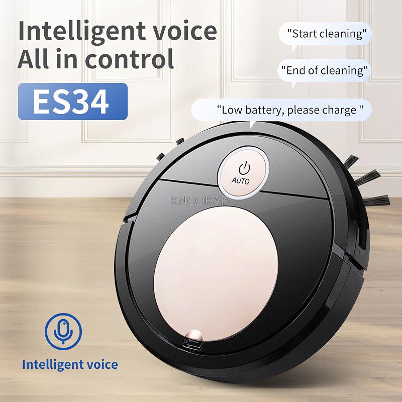 ES34 Home Intelligent Sweeping Robot Voice Remote Control APP Automatically Touch TThree-In-One Vacuum Cleaner Lazy Cleaner-gold. 