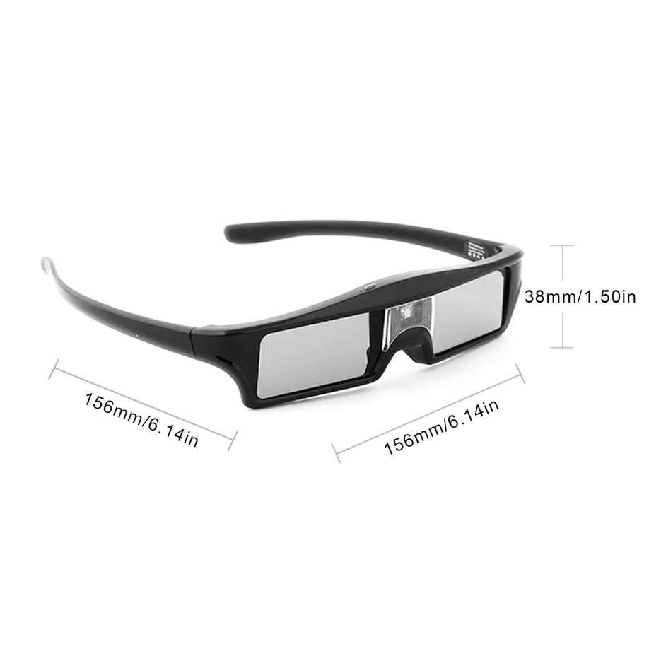 3D Glasses Rechargeable 3D Active Shutter Glasses Eyewear For DLP 3D Projector-black. 