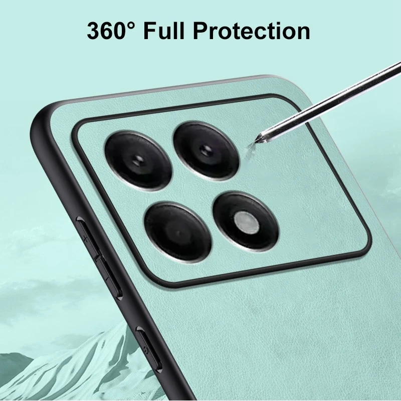 For Redmi K70 Pro Case 360 Degrees Protection Leather Soft Border Anti-fingerprint Color Blocking Design For Redmi K70 Pro Back Cover. 