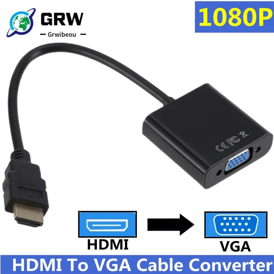 1080P HDMI-compatible to VGA Adapter Digital to Analog Converter. 