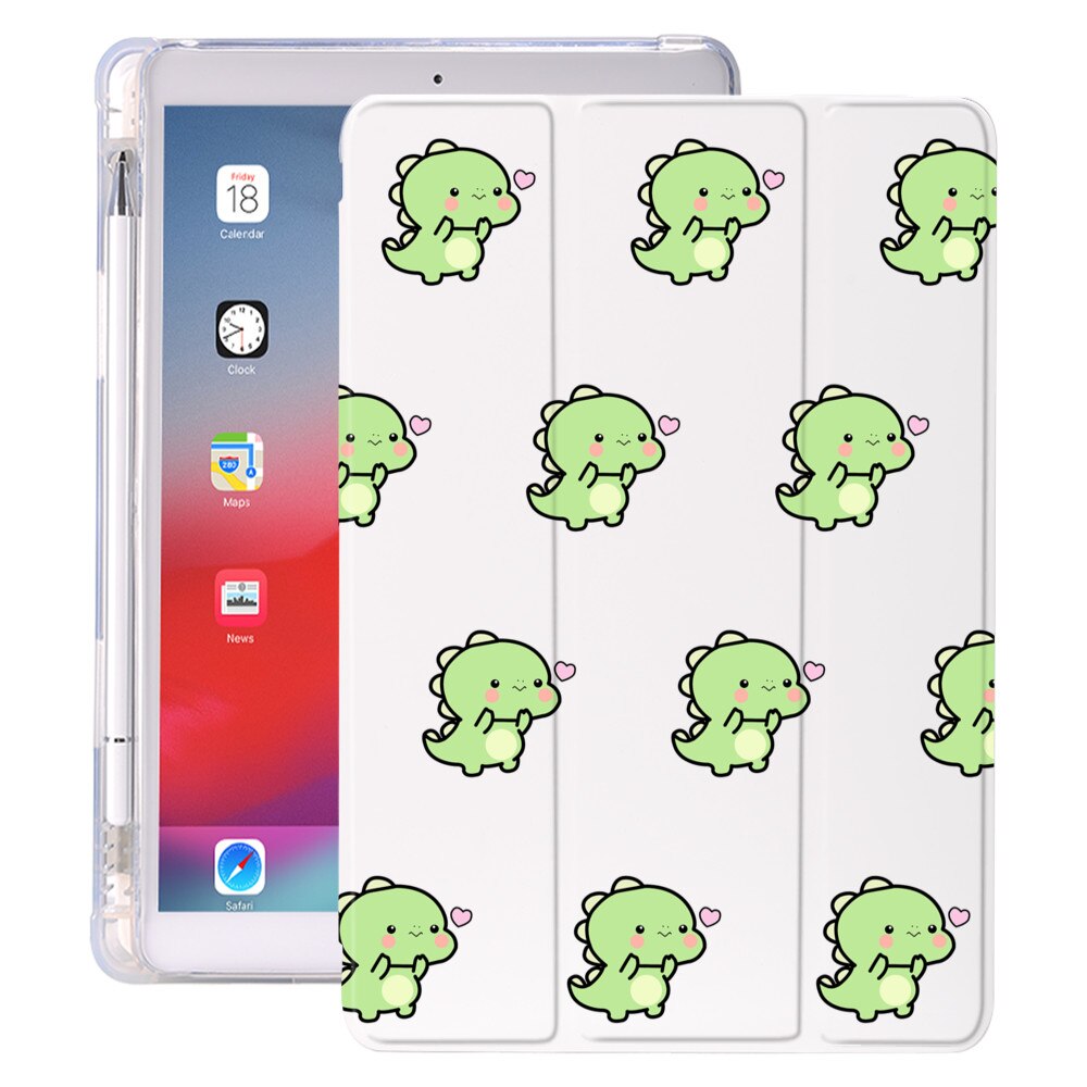 【happy one】Dinosaur Cute Case iPad Pro 11 Case 2020 Mini 5 4 Cover With Pencil Holder For iPad 8th Funda iPad Air 4 Air 2 3. 