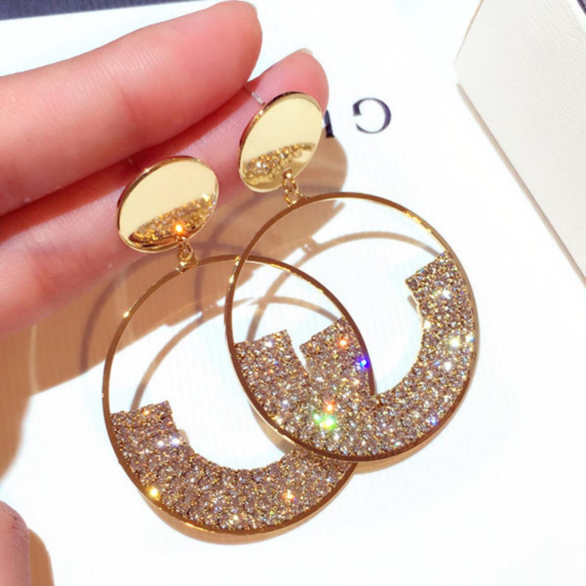 Celine sparkles moon deals hoops earrings