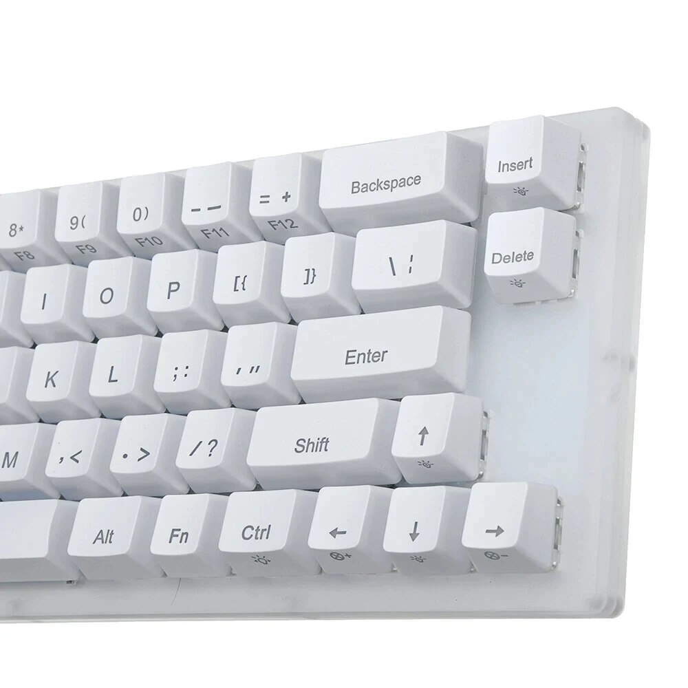 GamaKay K66 65% USB RGB Mechanical Keyboard 66 Keys Hot Swappable Translucent Glass Base Gateron Switch ABS Two-color Keycap.