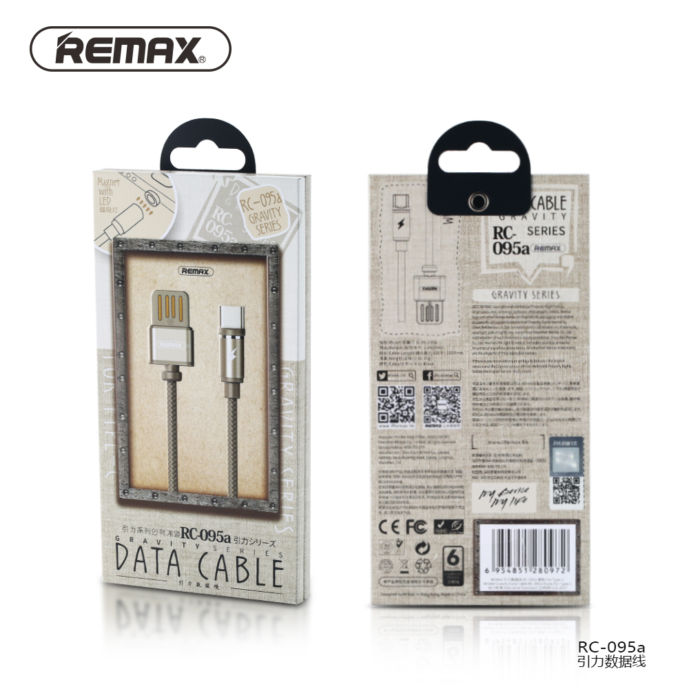 RC-095a Gravity Series Magnetic Cable For USB Type-C - **Silver**. 