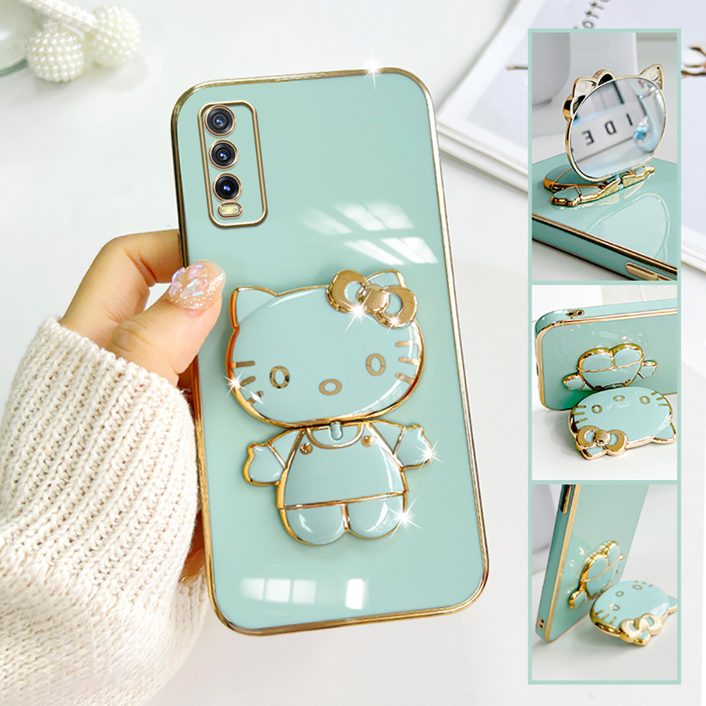 Mirror Vivo Y20 Kitty Cover For VIVO Y20 Y20i Y20S Y20A Y12S Y12A