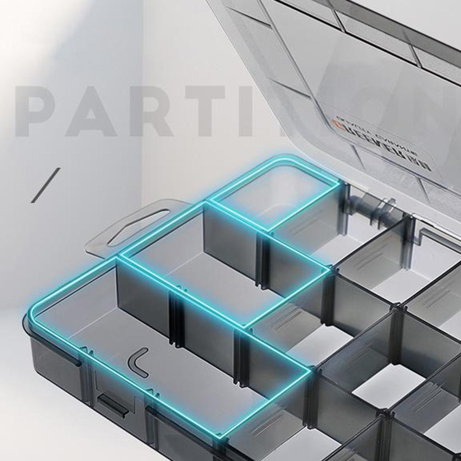 Box Organizer Container Multi-grids Hardware Box Storage for Screws Nuts and Bolts. 