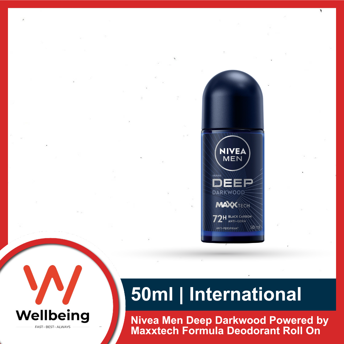 Nivea Men Deep Darkwood Powered by Maxxtech Formula Deodorant Roll On 50ml