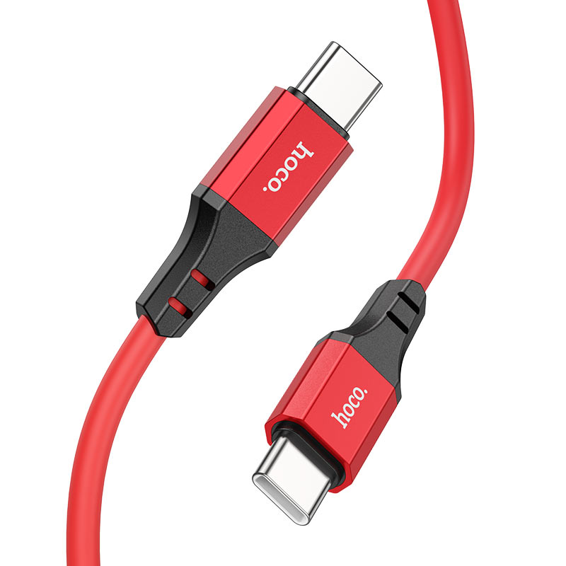 Hoco X86 Spear, Type-C to Type-C charging data cable, 1m, silicone and aluminum alloy, supports 60W (20V/3A) for laptops and 3A. 