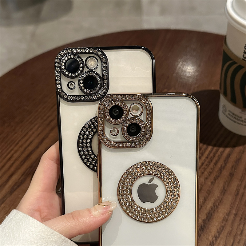 SUNAUDE For iPhone 11 Pro Max Mobile phone case with missing label and diamond inlay series sparkling and personalized high-end 2023 new and fresh new product phone protection case comfortable soft anti slip protection case. 