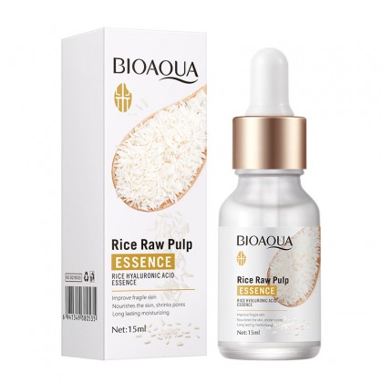 BIOAQUA Rice Raw Pulp Essence White Rice Hyaluronic Acid Essence Serum 15ml
