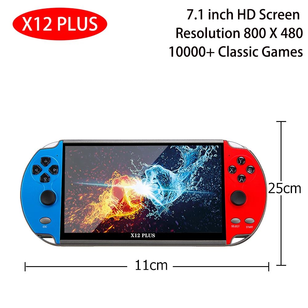 X80 Retro Handheld Game Player Built-in 20000 Repeated Games 7 inch Screen -Option -Blue Green-Option -Blue Green