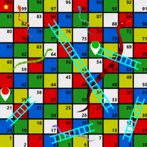 Game Set Medium Size Ludo (16" by 16")- Ludo, Snake and with Ludo Guti. 