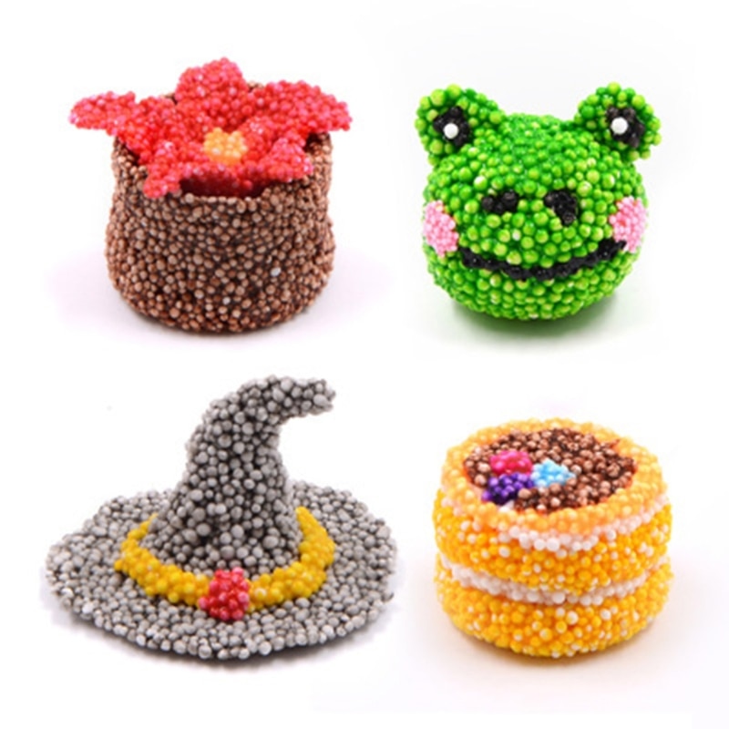 【happy one】1 Bag 8pcs 5g Snow Mud Floam Slime Bead Slime Toy Light Clay. 