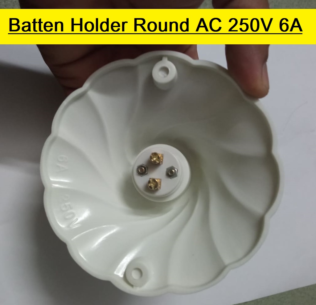 Electric Batten Holder 3 Side Color AC 250V 6A Brass Contact  2 In 1 Holder B-22 Pin Type With E27 Patch Type LED Light Holder Decorative LED Batten Holder. 