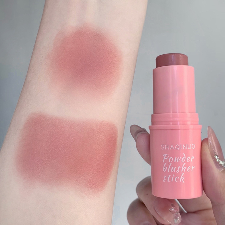 Waterproof Matte Face Blush Stick Long-lasting Natural Cheek Contour Tint Blush Cream Makeup Mineral Red Rouge Cosmetics. 