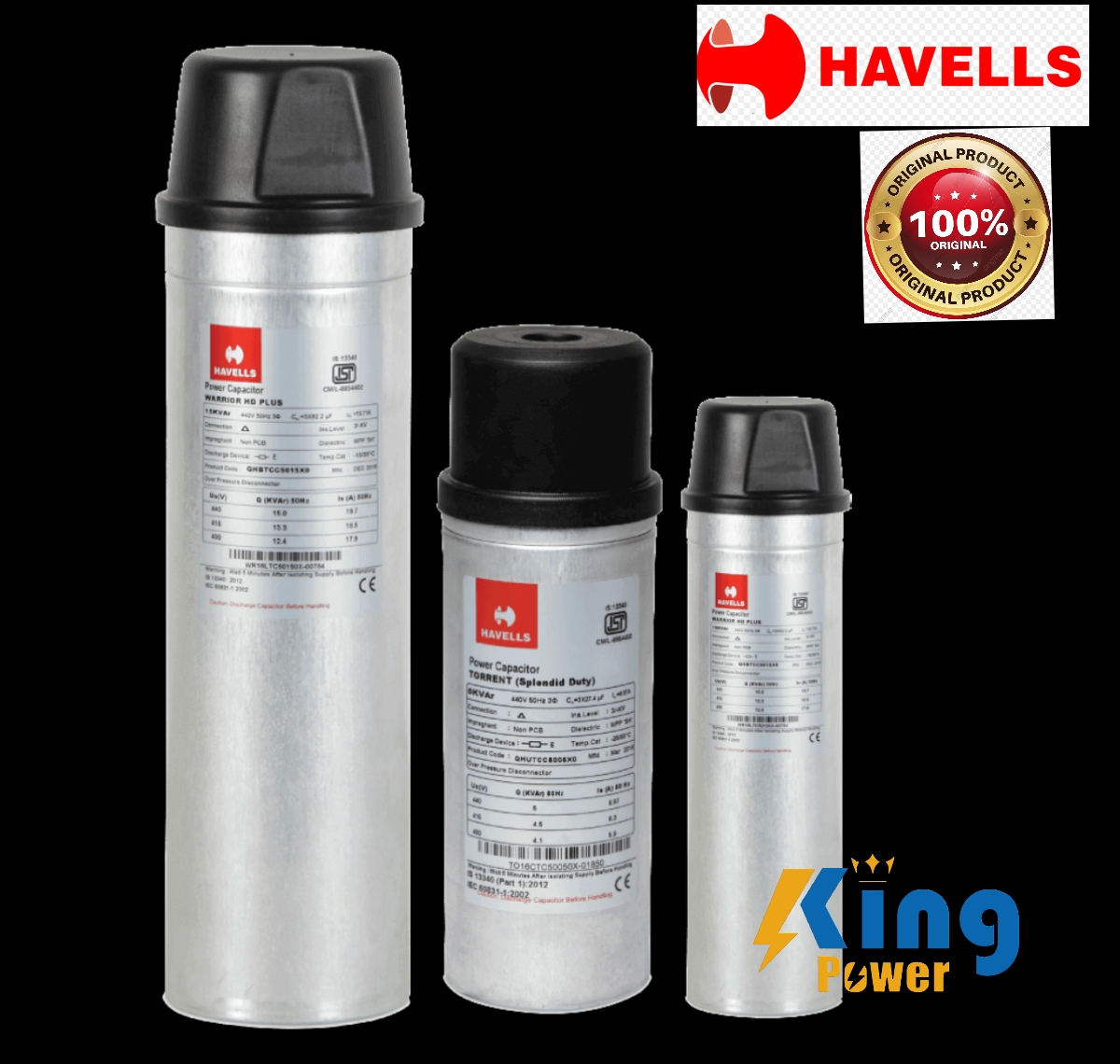 HAVELLS 5 KVAR,3 Phase,440V, Power factor capacitor. 