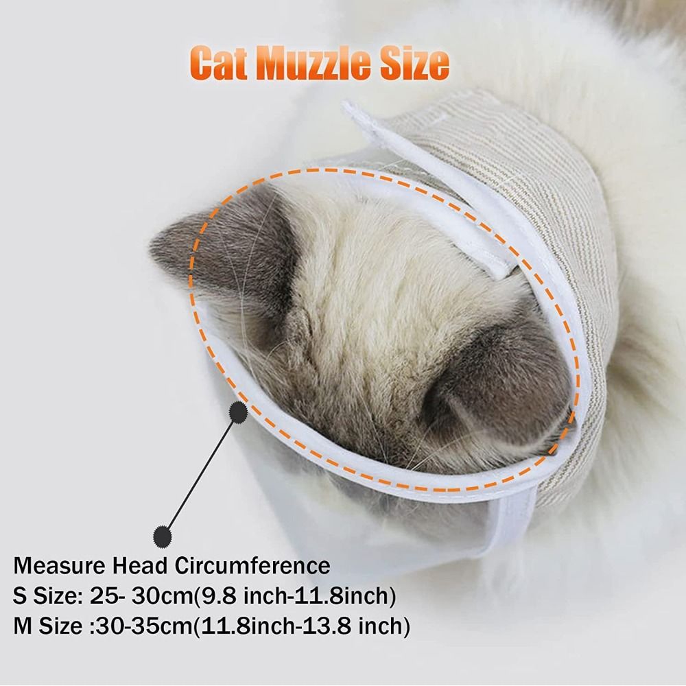 VOWEL Puppy Kitten Chewing Safety Anti Bite Adjustable Kitten Muzzles Bathing Grooming Tools Mouth Guard Cat Muzzle. 